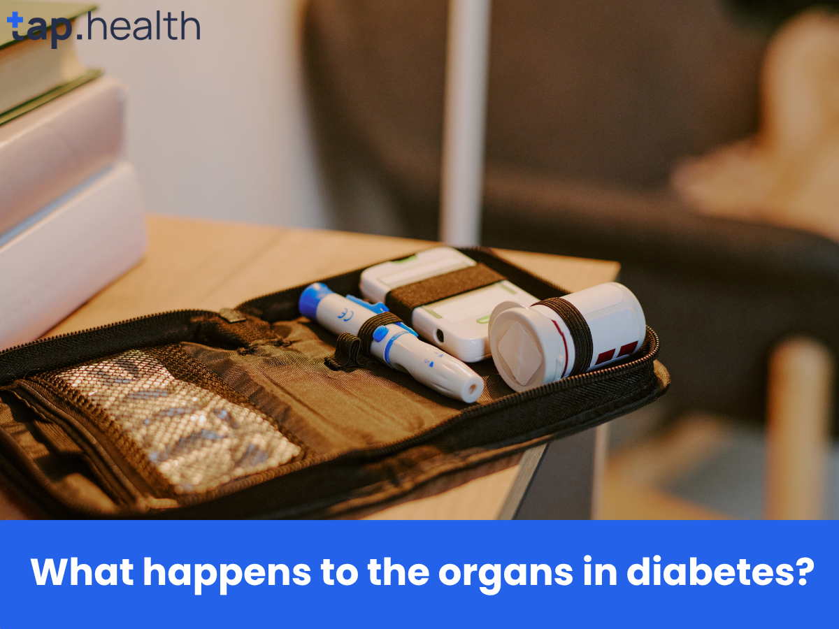 What happens to the organs in diabetes