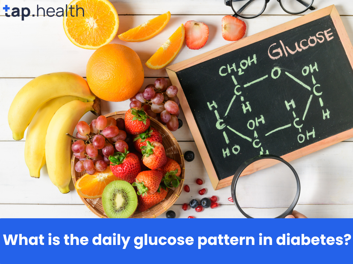 What is the daily glucose pattern in diabetes